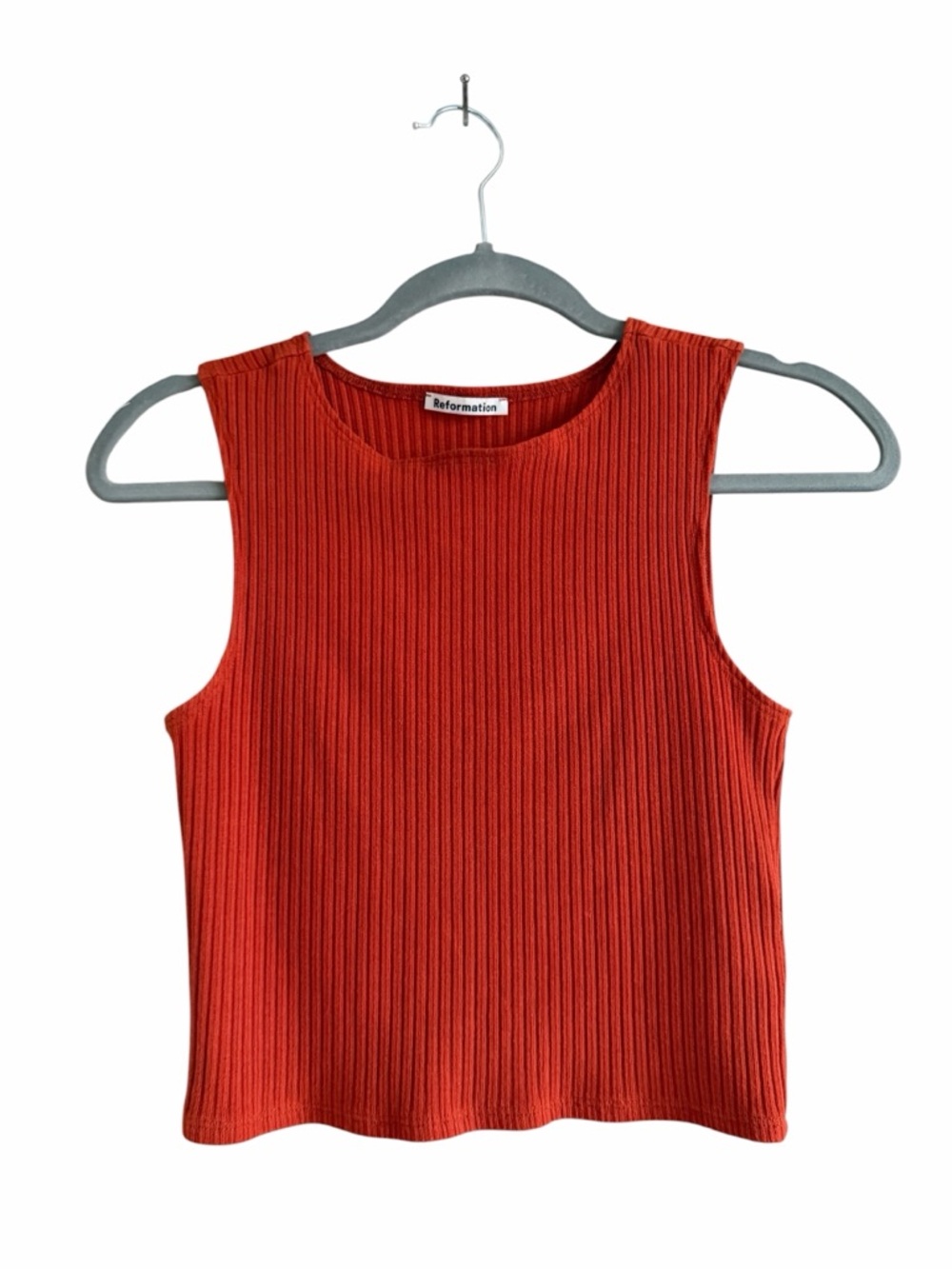 Reformation Cropped Ribbed Tank Top Size Small